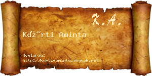 Kürti Aminta névjegykártya